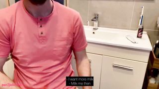 MMF | Cuckold Husband Fucks his Wife after the Plumber. Shared Wife FMM