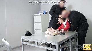 LAW4k. Two Security officers penetrate tight vagina