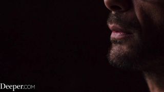 Deeper. Sexy Married Brunette has Threesome at Hubby's Request