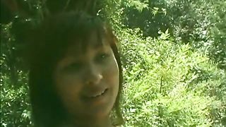 Chubby asian MMF by the pool