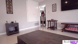 Smoking Hot Nympho MILF Seduces Step Son While Dad Is Away