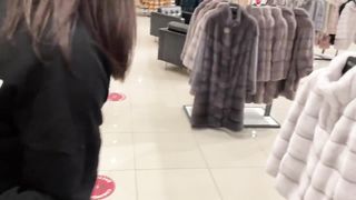 Double surprise in a fitting room from a stepmom