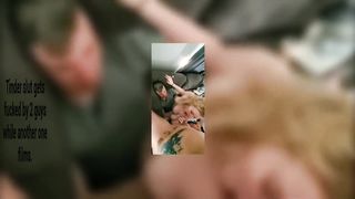 Tinder Slut get's Fucked MMF threesome
