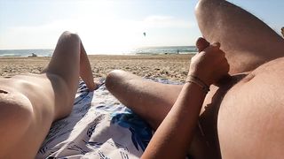 Two Girls See Me Jerk Off Boyfriend At Public Beach Man Caught Before Cumshot