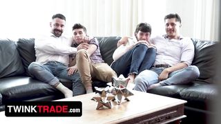 Twink Trade - Naughty Twinks Make A Plan To Seduce And Swap Their Step Daddies During A Movie Night