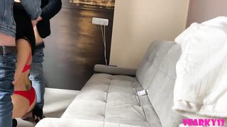 FIRST GANGBANG 18 years FUCKED HARD IN ALL HOLES