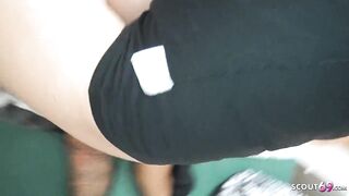 German Curvy Huge natural Boobs - First Amateur MMF Threesome Sex