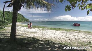 Jessica Moore Enjoys a Hot DP While on a Tropical Beach