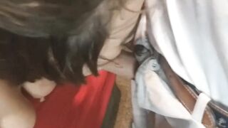 18 year old takes two cocks in her pussy at the same time and double creampie