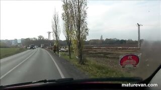 3 moms pick up young cock at MaturVan