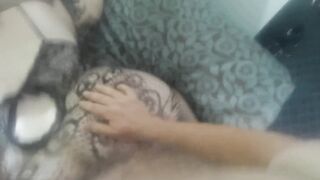 Pov 3sum with pregnant slut wife. Full video on OnlyFans and Fansly