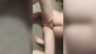 Real amateur girlfriends ex joins for mfm threesome. Hot blonde slut DP POV upside down throat fuck