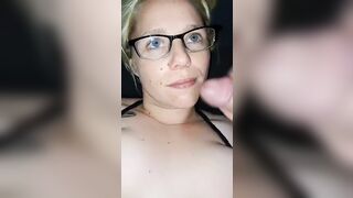 Mommy finally agrees to let her step son fuck her with his cum on her face