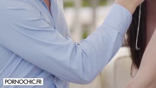 Threesome with Clea Gaultier in a villa