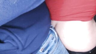 Mom gets fucked standing. cumshot in her panties!