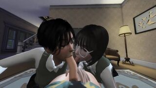 Two Teens Suck A Grown Man Dry