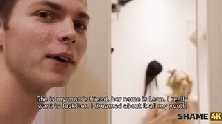 SHAME4K. Student enters bathroom and meets stepmoms friend wet and naked