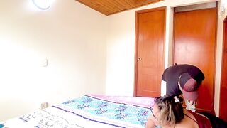 Stepmom takes cum from her stepson on her face while dad works. Vanessa Latina