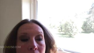 A Sexy Mature MILF Park Ranger Sucks And Fucks A Lost Hiker Till He Shoots his Load On Her Huge Tits