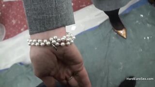 Skinny mature cocksucker also takes anal