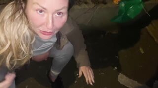 Offered a cigarette to take a cum shot in public on face