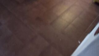 nudist stepmom lets her voyeur stepson cum all over her in the kitchen