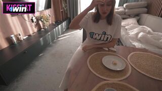 Step mom share hotel with step son at weekend! Get accidental creampie and asked for cum on face 